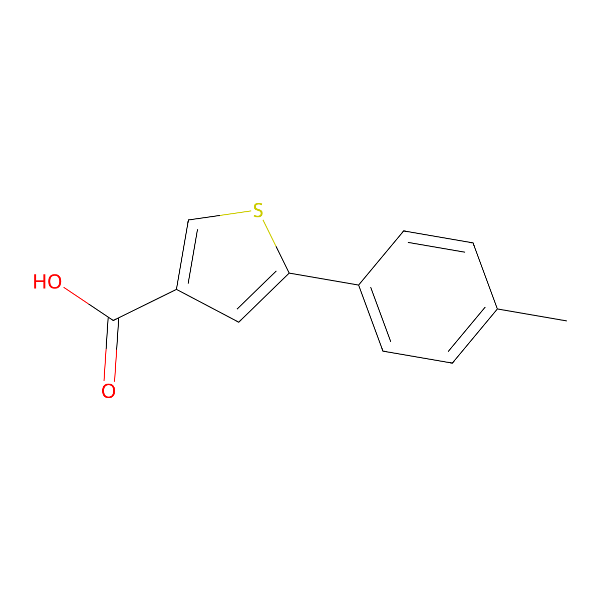 5-(p-Tolyl)thiophene-3-carboxylic acid molecular structure, CAS 130656-03-0