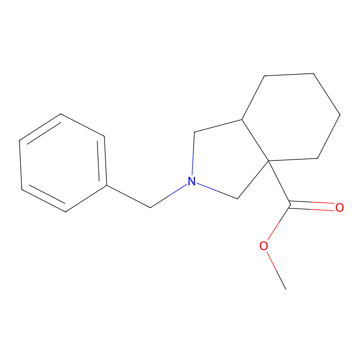 rel-(3aS,7aS)-Methyl 2-benzyloctahydro-3aH-isoindole-3a-carboxylate molecular structure, CAS 130658-28-5