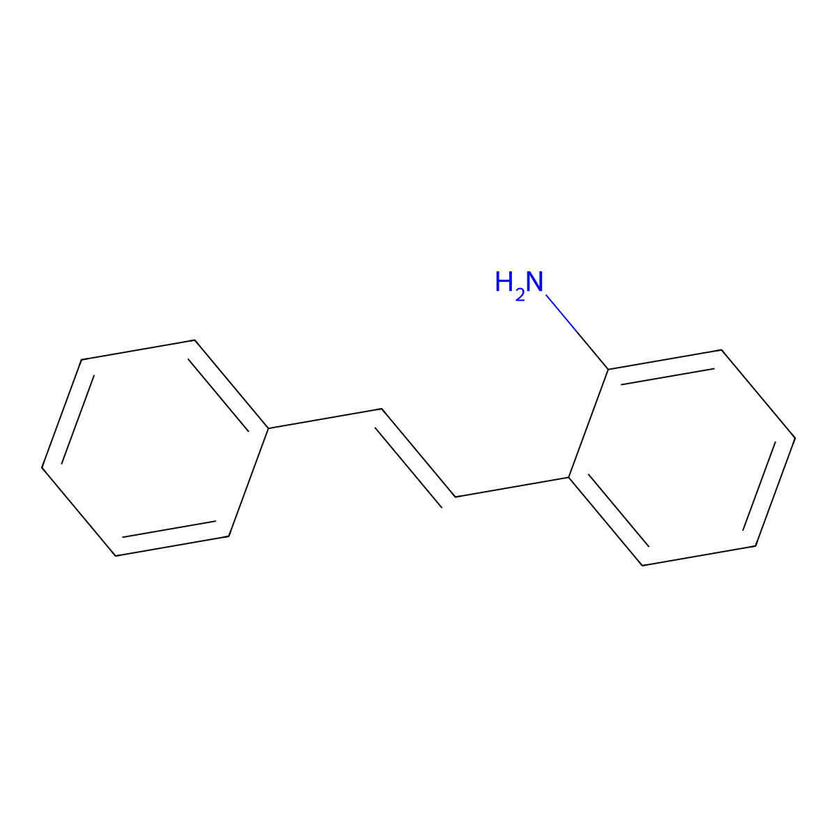 2-((E)-2-Phenylethenyl)aniline molecular structure, CAS 13066-19-8