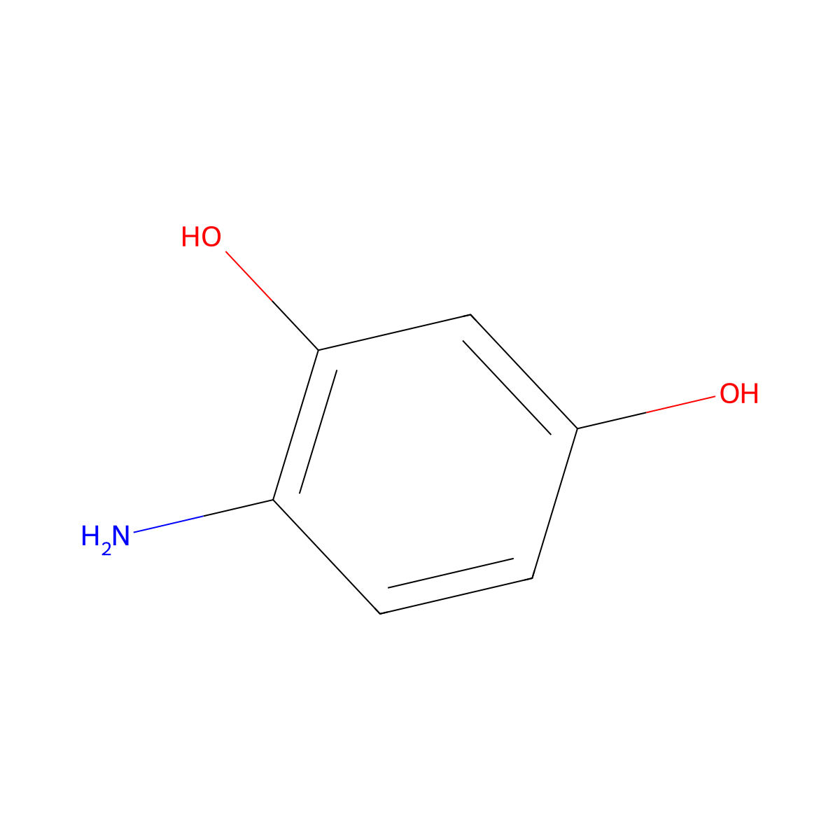 4-Aminoresorcinol molecular structure, CAS 13066-95-0