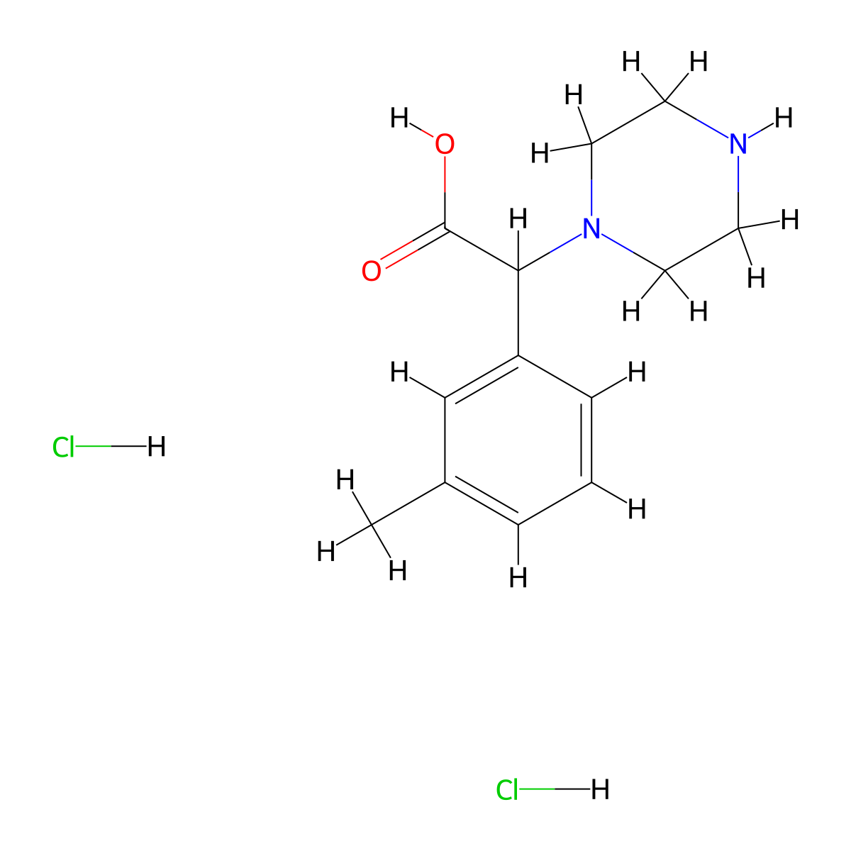 2-(3-Methylphenyl)-2-(piperazin-1-yl)acetic acid dihydrochloride molecular structure, CAS 1306602-91-4