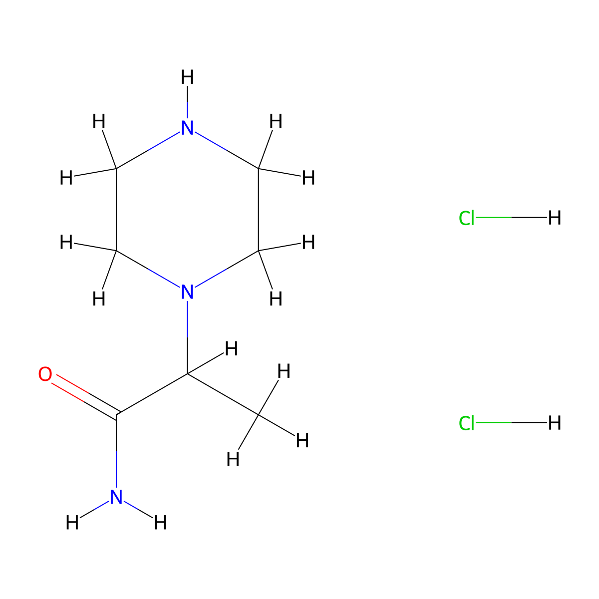 2-(Piperazin-1-yl)propanamide dihydrochloride molecular structure, CAS 1306602-96-9