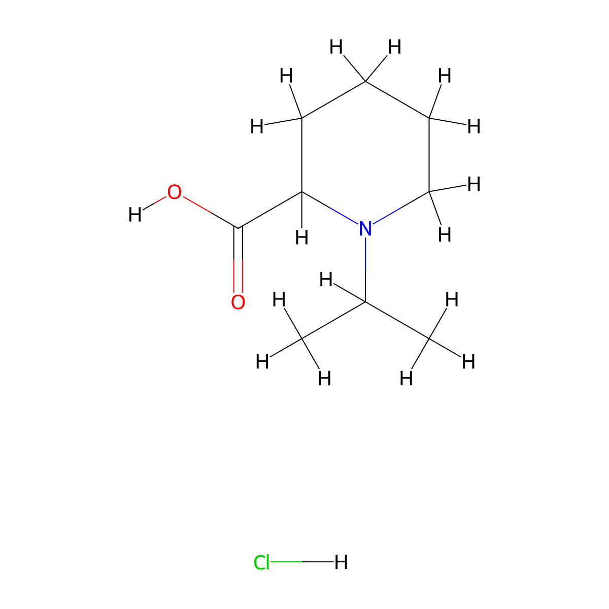 1-(Propan-2-yl)piperidine-2-carboxylic acid hydrochloride molecular structure, CAS 1306602-99-2