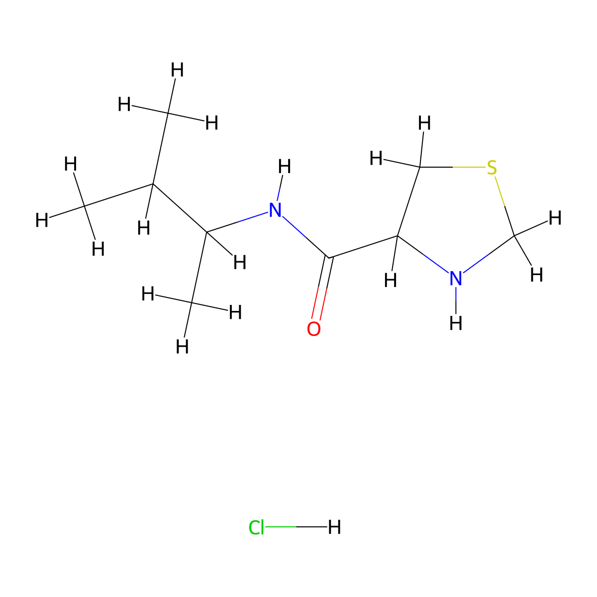 N-(3-methylbutan-2-yl)-1,3-thiazolidine-4-carboxamide hydrochloride molecular structure, CAS 1306603-00-8
