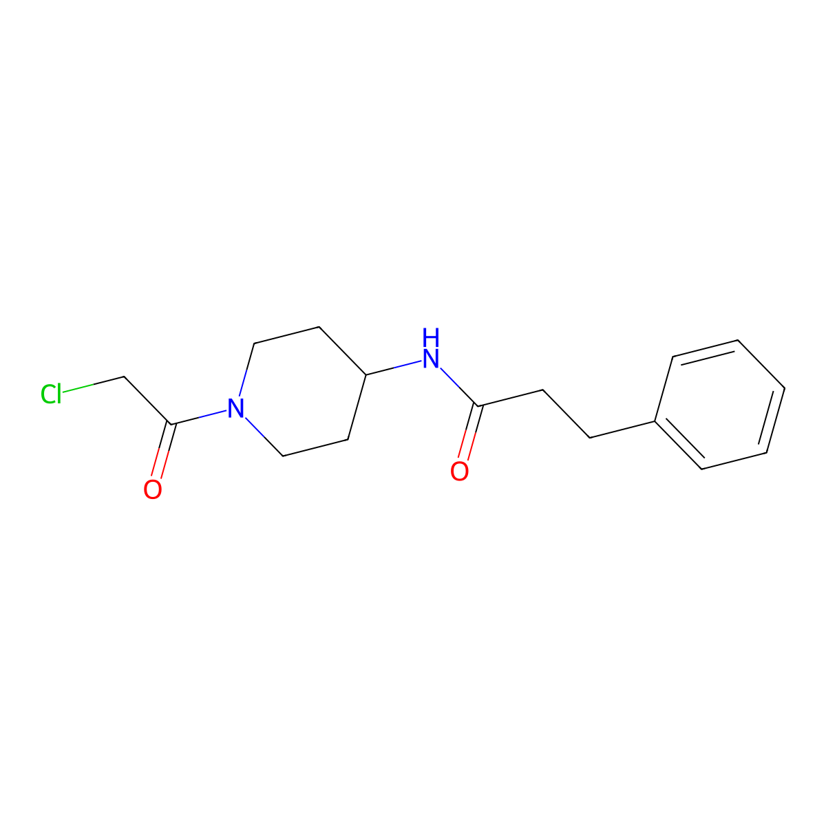 N-[1-(2-chloroacetyl)piperidin-4-yl]-3-phenylpropanamide molecular structure, CAS 1306603-07-5
