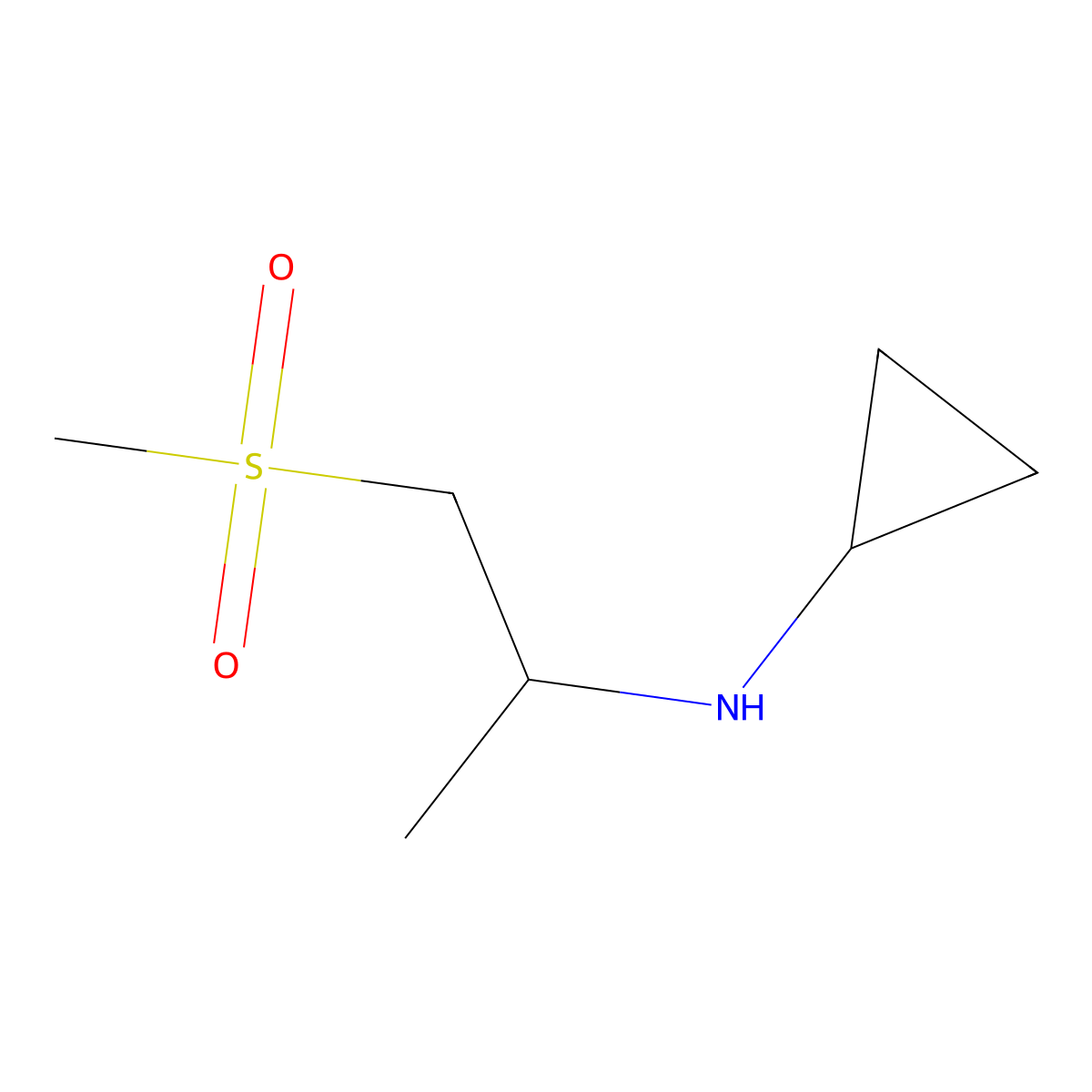 N-(1-methanesulfonylpropan-2-yl)cyclopropanamine molecular structure, CAS 1306603-08-6