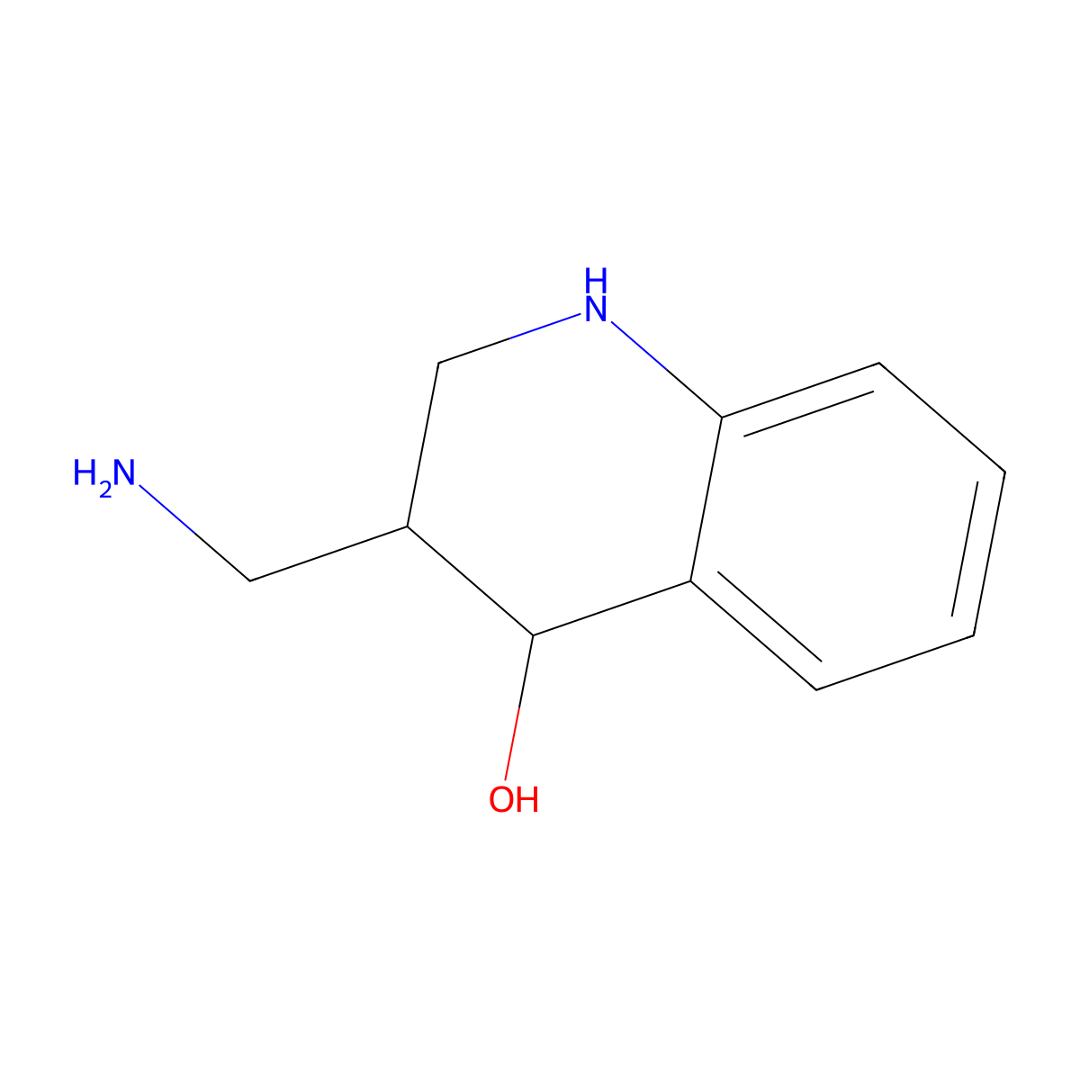 3-(Aminomethyl)-1,2,3,4-tetrahydroquinolin-4-ol molecular structure, CAS 1306603-12-2