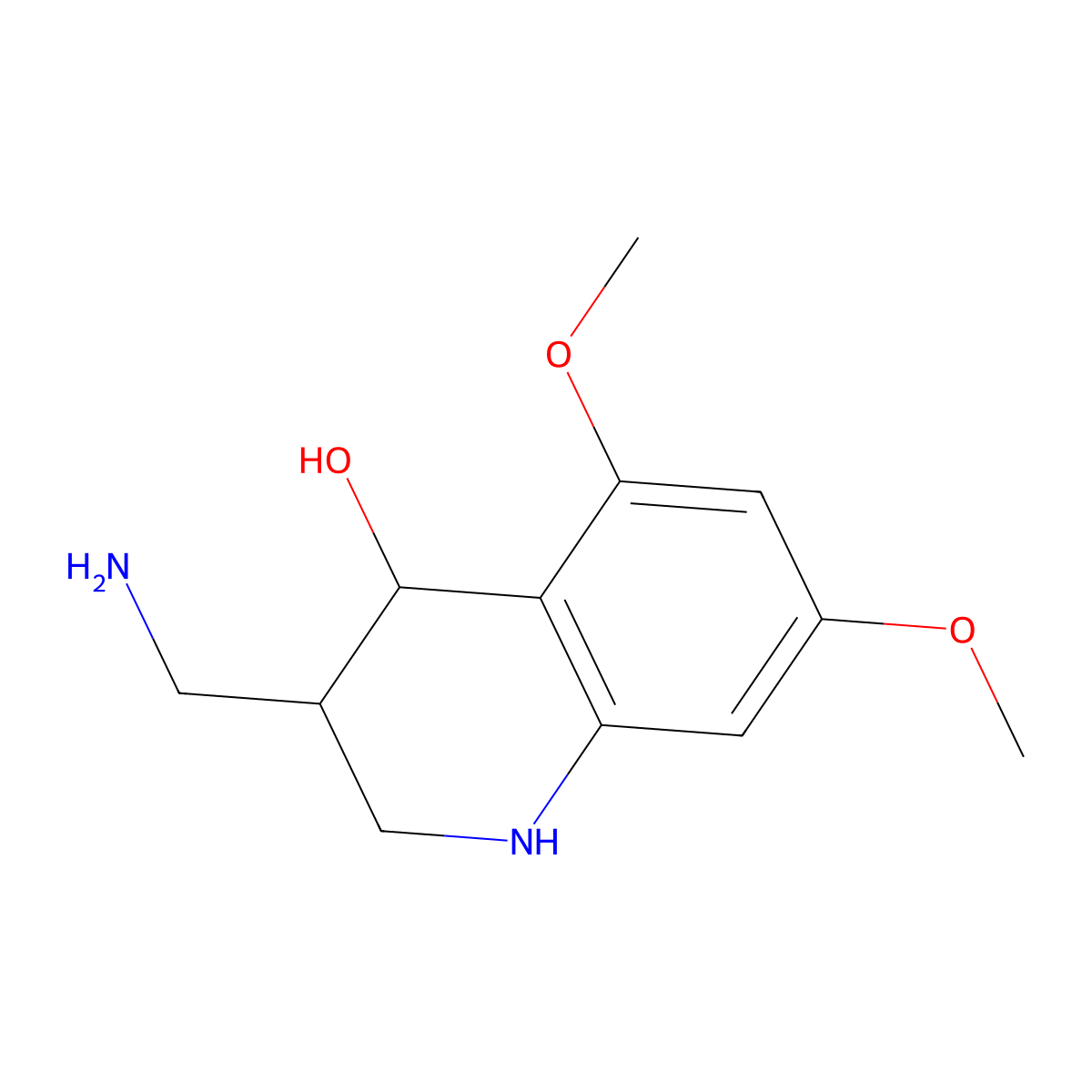 3-(Aminomethyl)-5,7-dimethoxy-1,2,3,4-tetrahydroquinolin-4-ol molecular structure, CAS 1306603-14-4