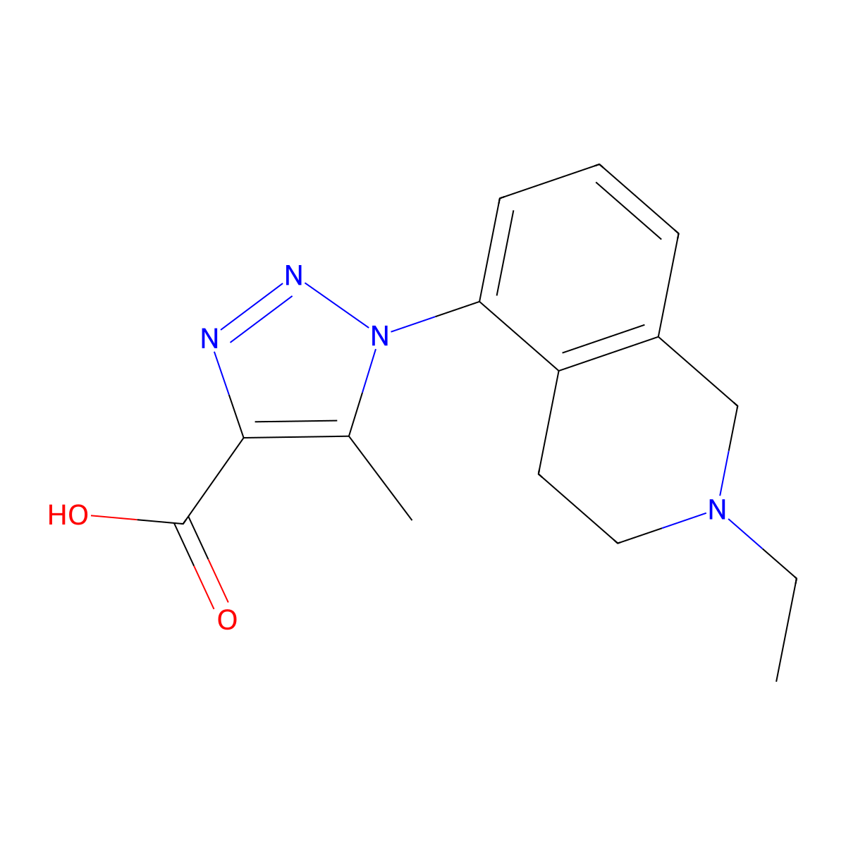 1-(2-ethyl-1,2,3,4-tetrahydroisoquinolin-5-yl)-5-methyl-1H-1,2,3-triazole-4-carboxylic acid molecular structure, CAS 1306603-17-7