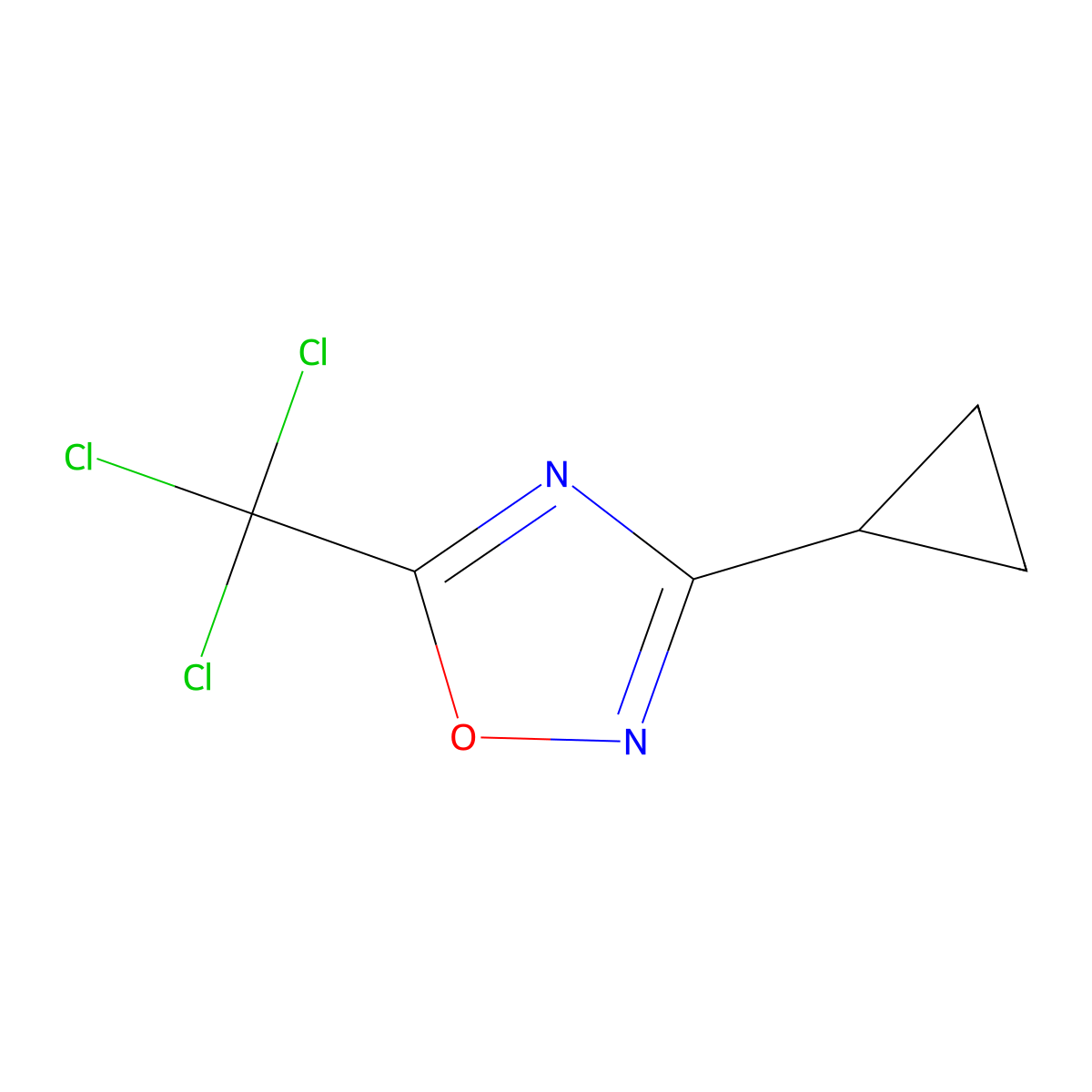 3-Cyclopropyl-5-(trichloromethyl)-1,2,4-oxadiazole molecular structure, CAS 1306603-18-8