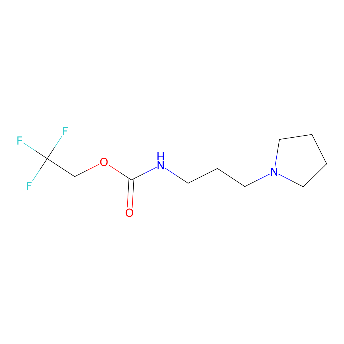 2,2,2-trifluoroethyl N-[3-(pyrrolidin-1-yl)propyl]carbamate molecular structure, CAS 1306603-23-5
