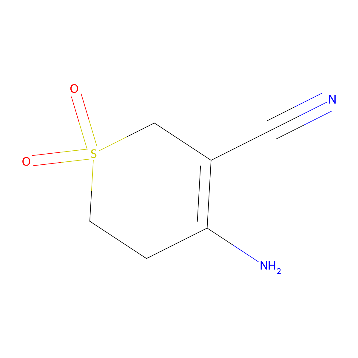 4-Amino-1,1-dioxo-5,6-dihydro-2H-1lambda6-thiopyran-3-carbonitrile molecular structure, CAS 1306603-26-8