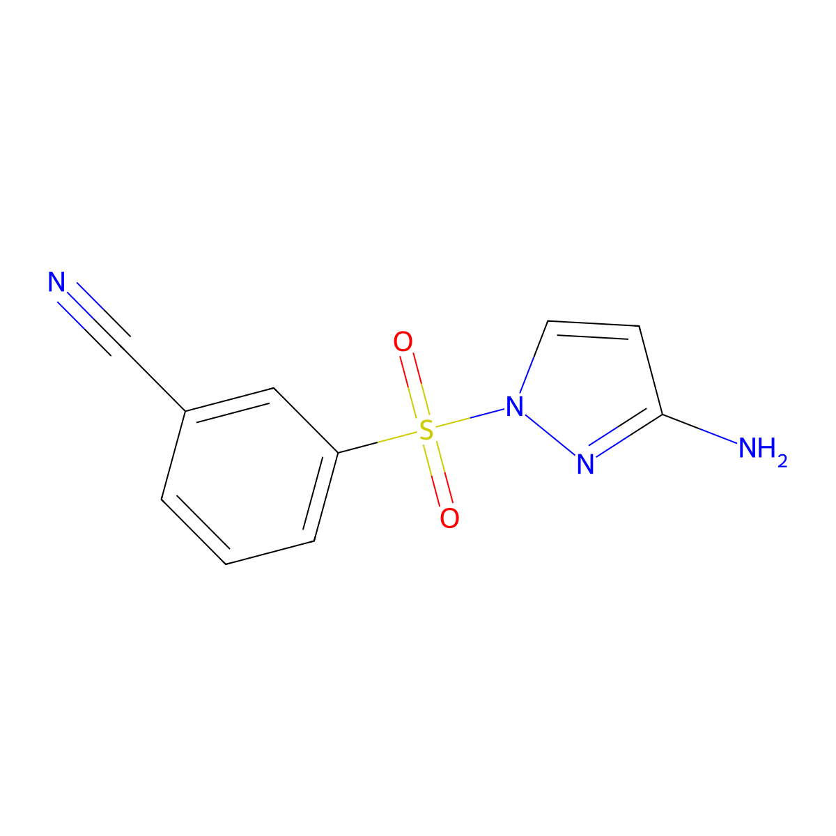 3-[(3-amino-1H-pyrazol-1-yl)sulfonyl]benzonitrile molecular structure, CAS 1306603-34-8