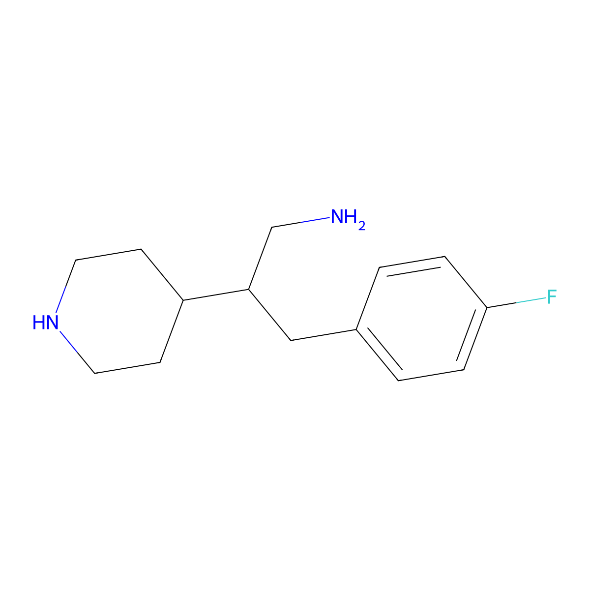 3-(4-Fluorophenyl)-2-(piperidin-4-yl)propan-1-amine molecular structure, CAS 1306603-39-3