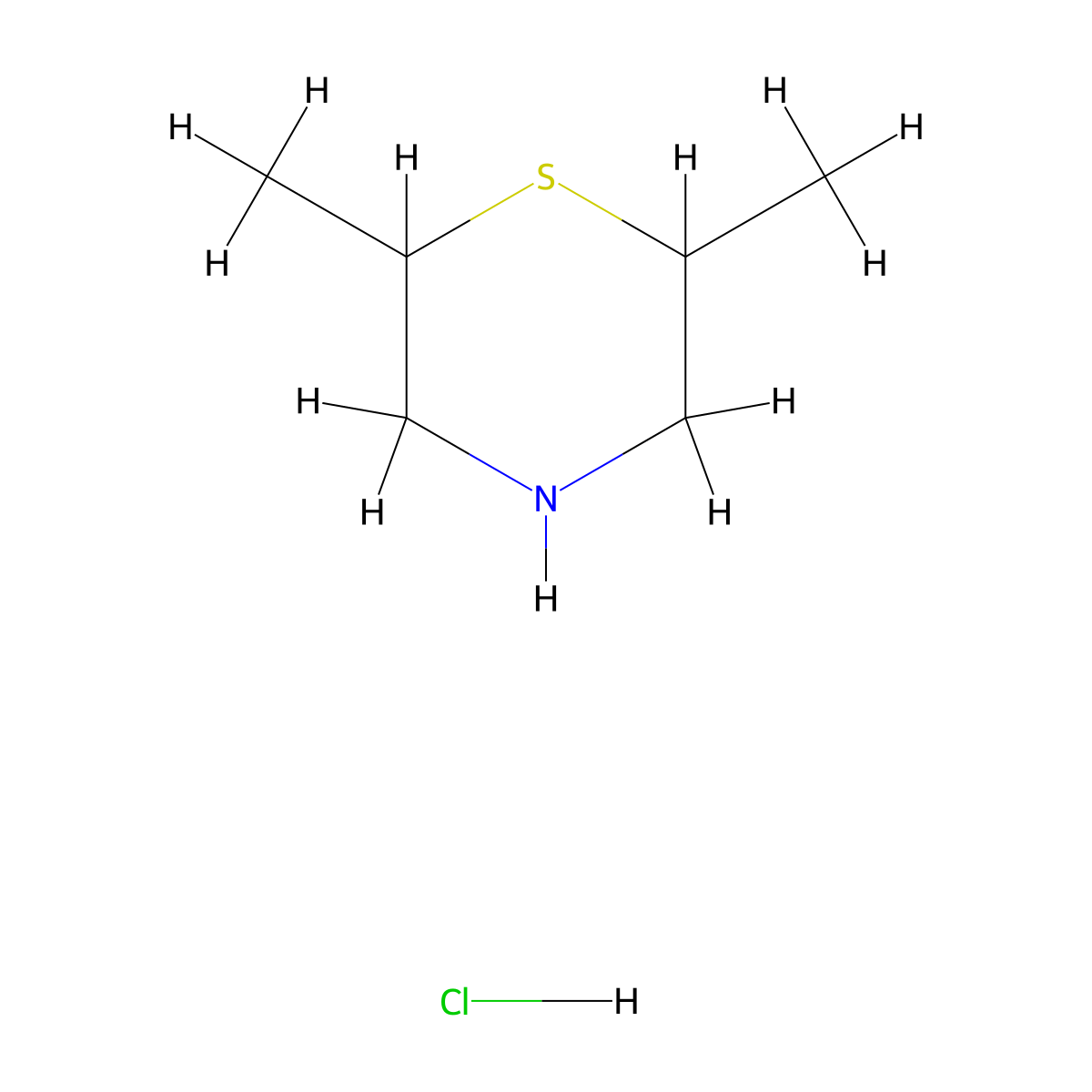2,6-Dimethylthiomorpholine hydrochloride molecular structure, CAS 1306603-43-9