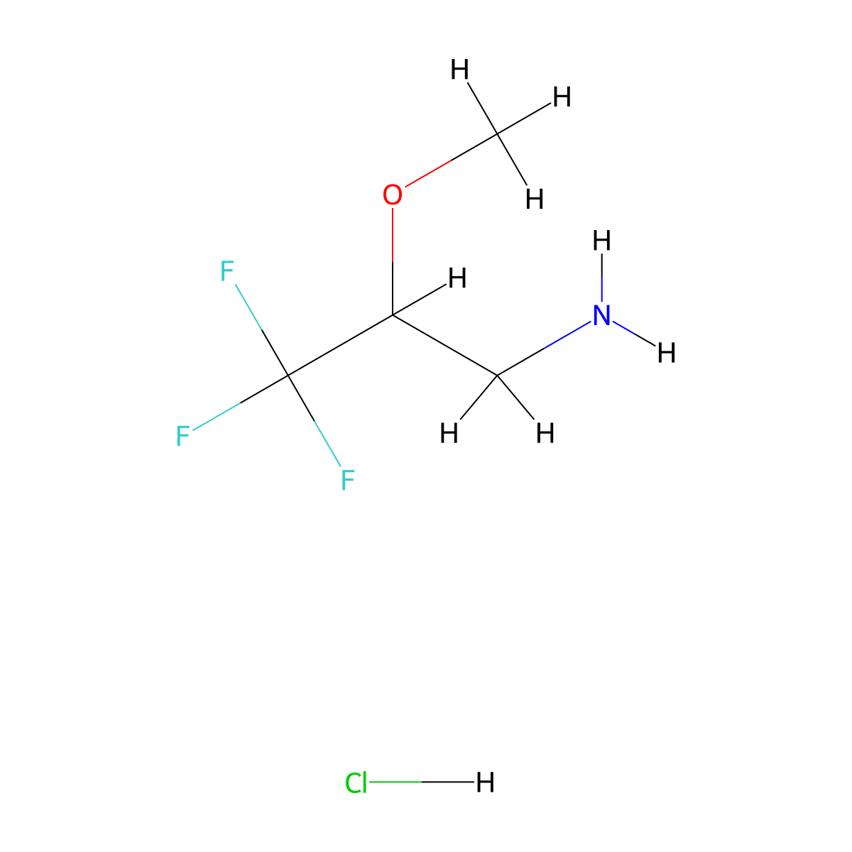 3,3,3-Trifluoro-2-methoxypropan-1-amine hydrochloride molecular structure, CAS 1306603-48-4