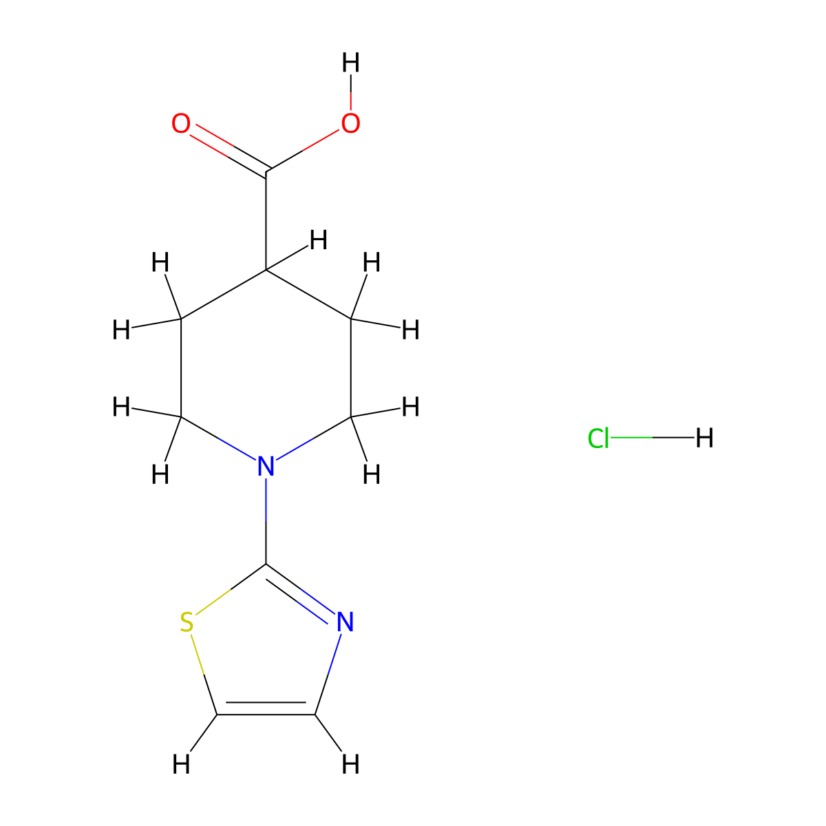 1-(1,3-Thiazol-2-yl)piperidine-4-carboxylic acid hydrochloride molecular structure, CAS 1306603-49-5