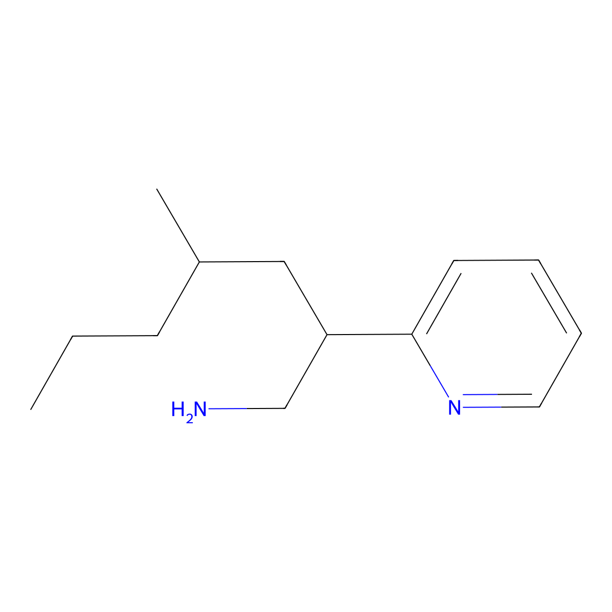 4-Methyl-2-(pyridin-2-yl)heptan-1-amine molecular structure, CAS 1306603-52-0