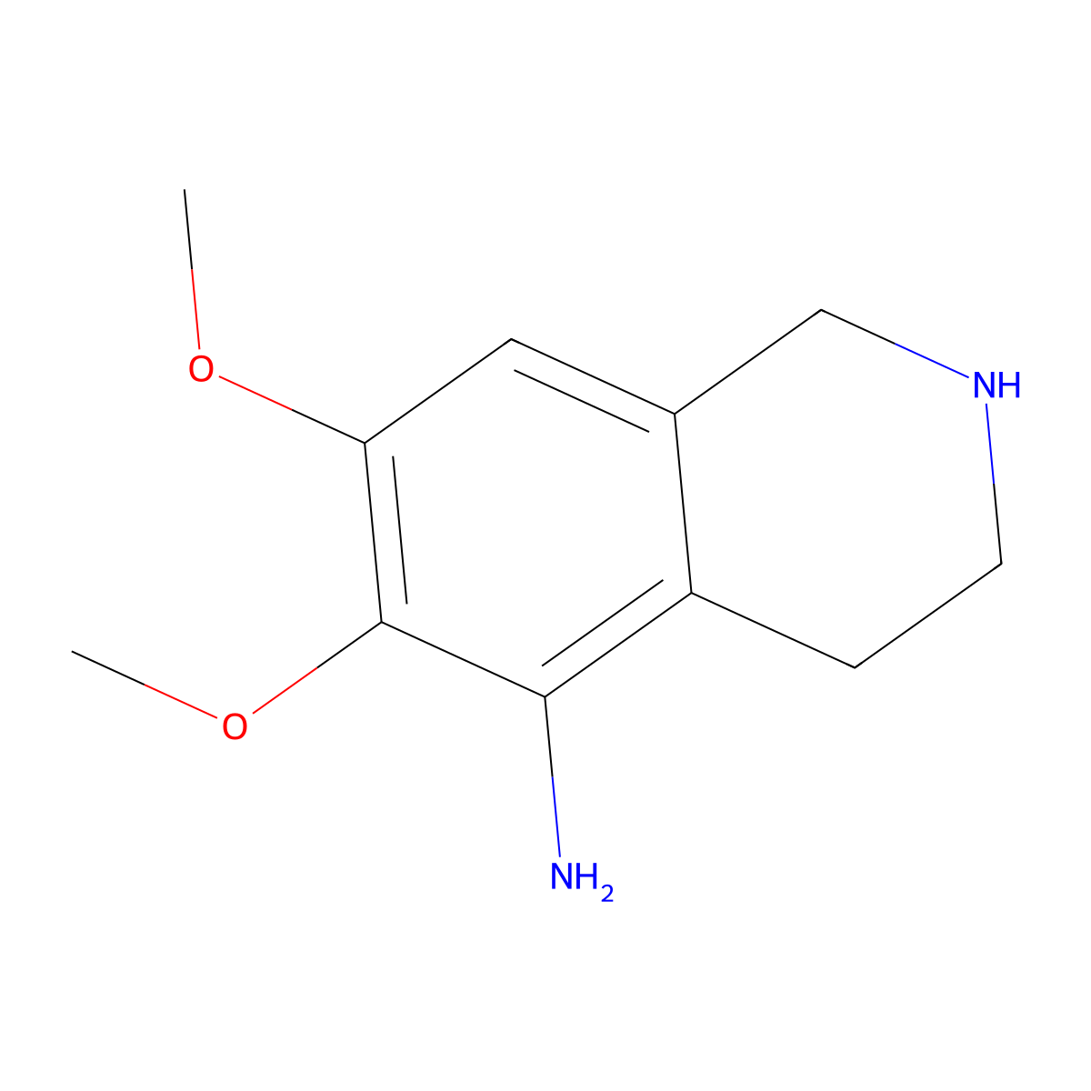 6,7-Dimethoxy-1,2,3,4-tetrahydroisoquinolin-5-amine molecular structure, CAS 1306603-61-1