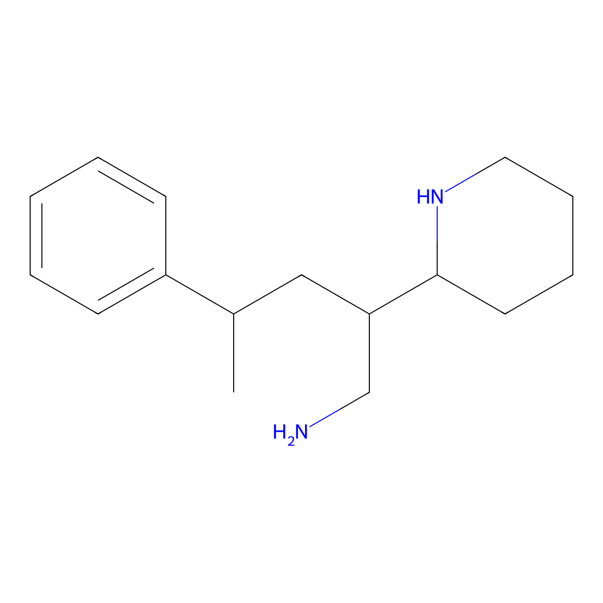 4-Phenyl-2-(piperidin-2-yl)pentan-1-amine molecular structure, CAS 1306603-62-2