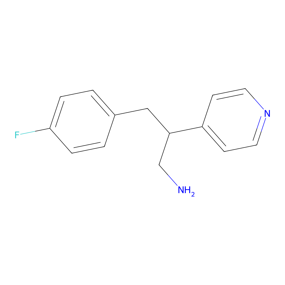 3-(4-Fluorophenyl)-2-(pyridin-4-yl)propan-1-amine molecular structure, CAS 1306603-65-5