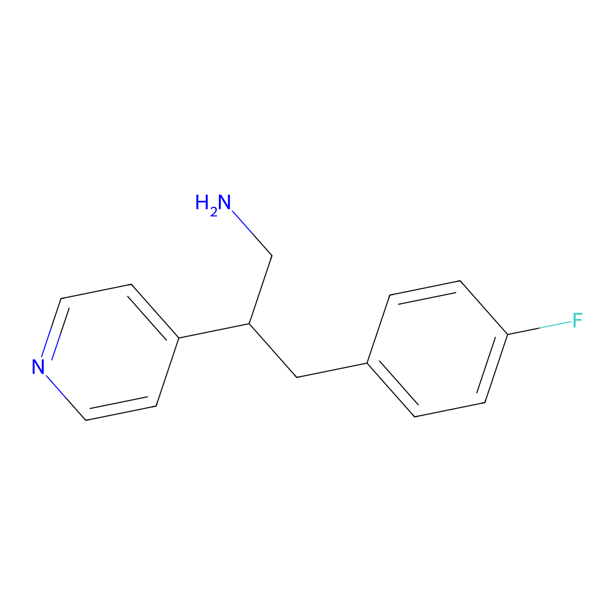 3-(4-Fluorophenyl)-2-(pyridin-4-yl)propan-1-amine molecular structure, CAS 1306603-65-5
