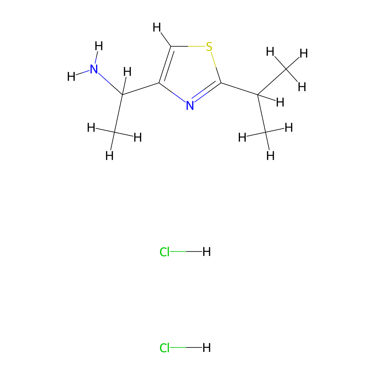 1-[2-(Propan-2-yl)-1,3-thiazol-4-yl]ethan-1-amine dihydrochloride molecular structure, CAS 1306603-67-7