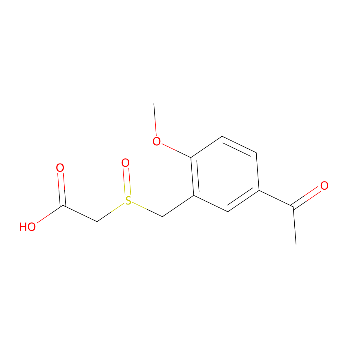 2-[(5-Acetyl-2-methoxyphenyl)methanesulfinyl]acetic acid molecular structure, CAS 1306603-69-9