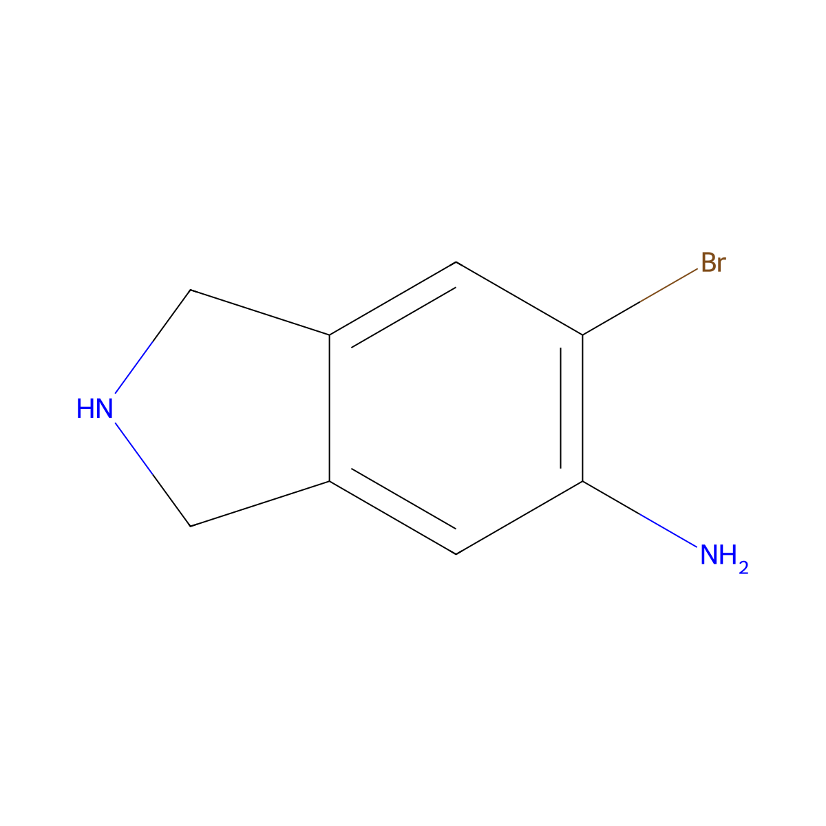 6-bromo-2,3-dihydro-1H-isoindol-5-amine molecular structure, CAS 1306603-70-2