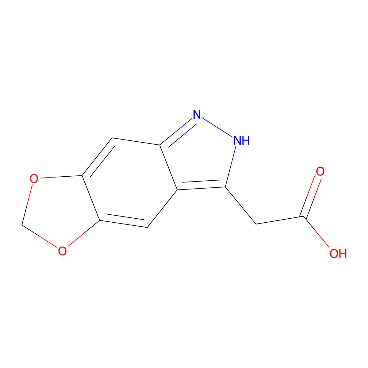 2-{2H,6H-[1,3]dioxolo[4,5-f]indazol-3-yl}acetic acid molecular structure, CAS 1306603-73-5