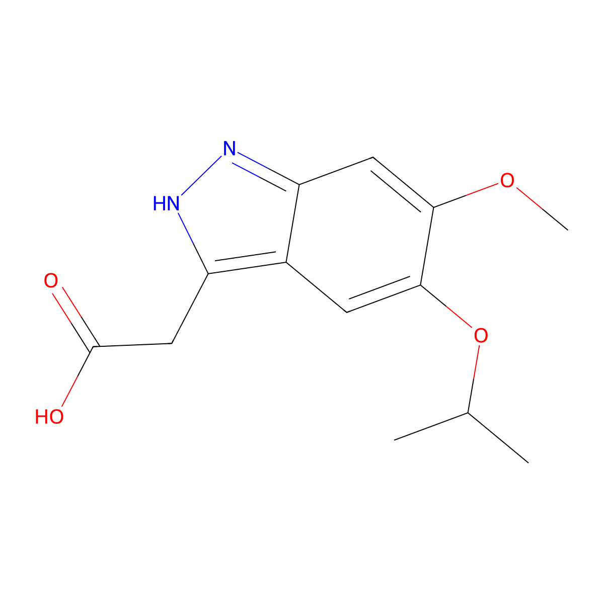 2-[6-methoxy-5-(propan-2-yloxy)-2H-indazol-3-yl]acetic acid molecular structure, CAS 1306603-75-7