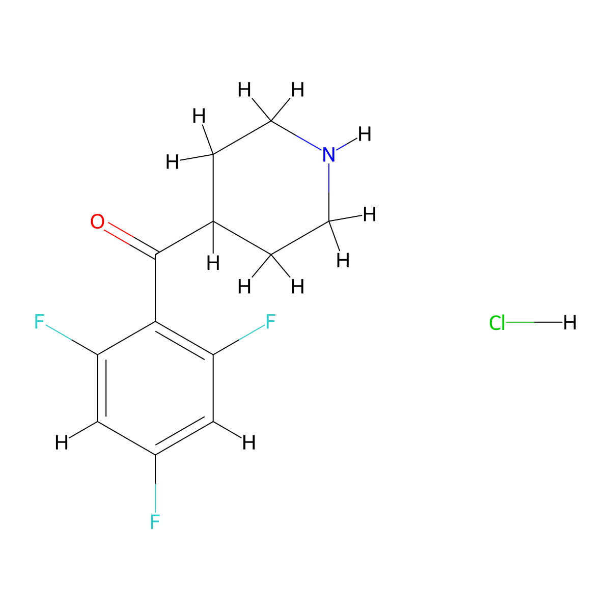 4-(2,4,6-Trifluorobenzoyl)piperidine hydrochloride molecular structure, CAS 1306603-76-8