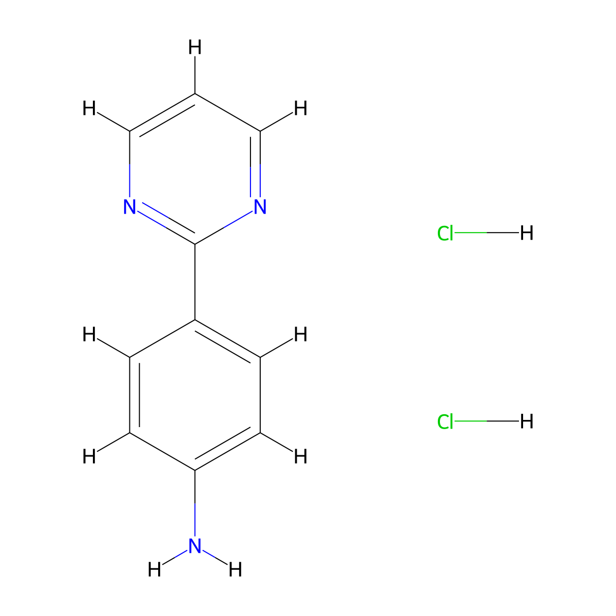 4-(Pyrimidin-2-yl)aniline dihydrochloride molecular structure, CAS 1306603-78-0