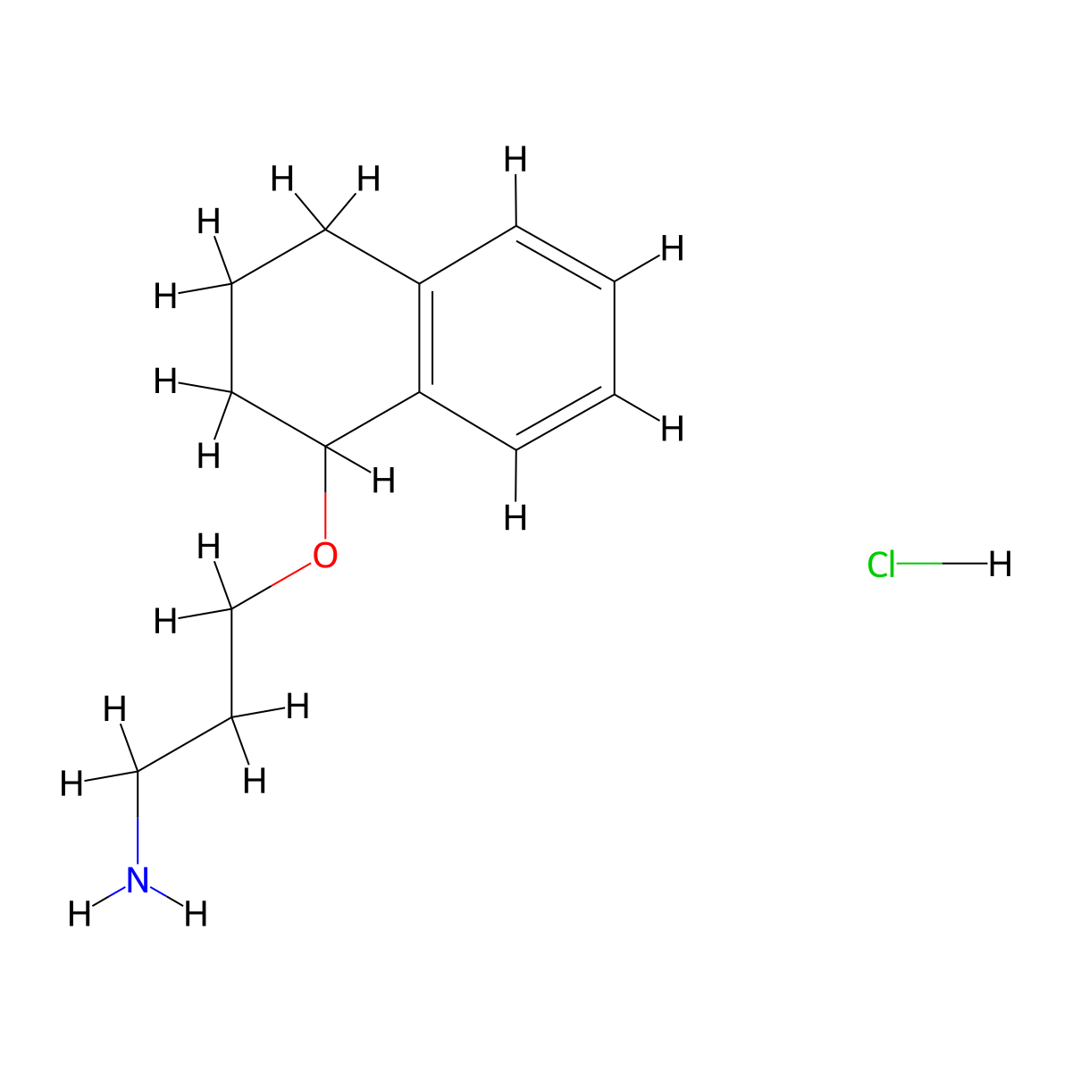 3-(1,2,3,4-Tetrahydronaphthalen-1-yloxy)propan-1-amine hydrochloride molecular structure, CAS 1306603-80-4