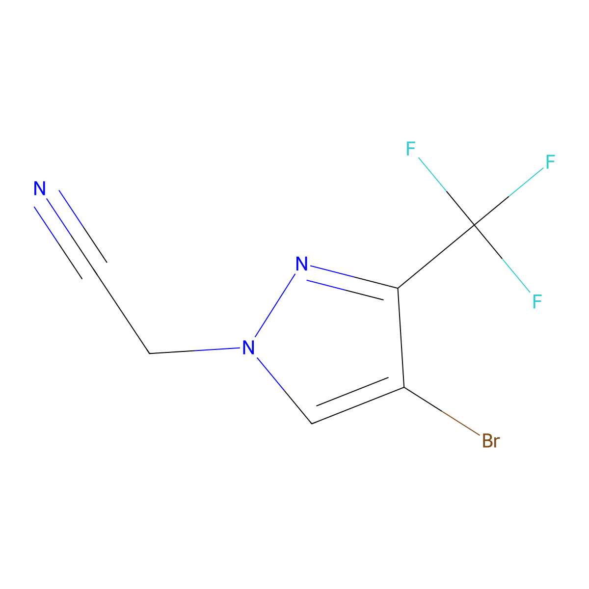 2-[4-bromo-3-(trifluoromethyl)-1H-pyrazol-1-yl]acetonitrile molecular structure, CAS 1306603-83-7