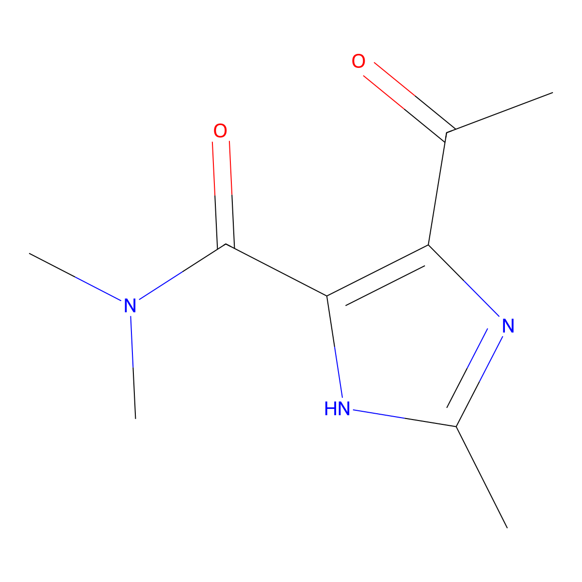 5-acetyl-N,N,2-trimethyl-1H-imidazole-4-carboxamide molecular structure, CAS 1306603-89-3