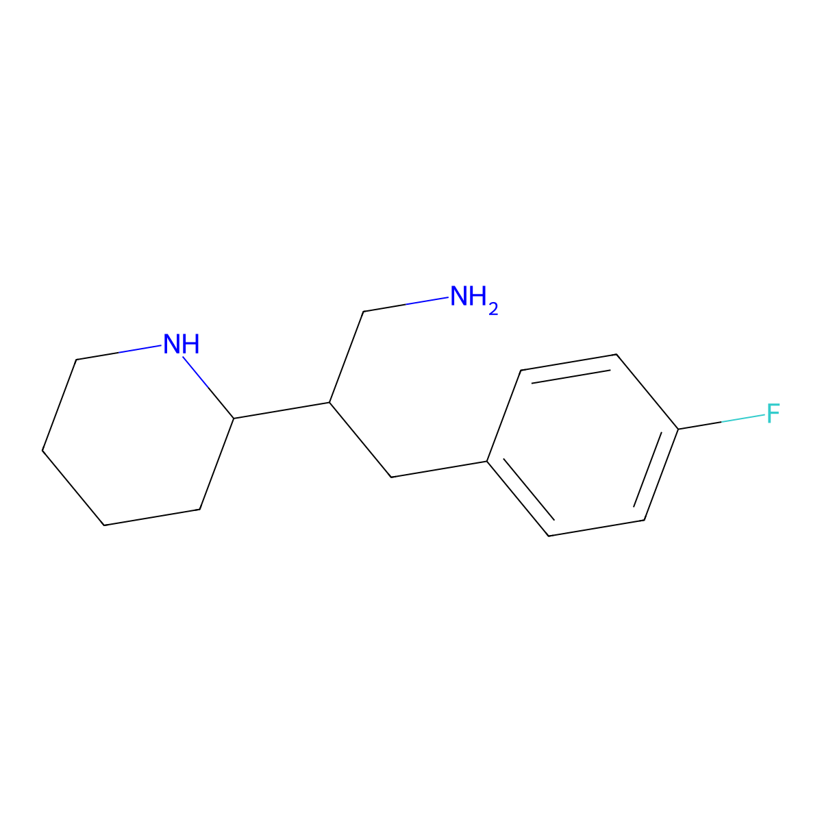 3-(4-Fluorophenyl)-2-(piperidin-2-yl)propan-1-amine molecular structure, CAS 1306603-94-0