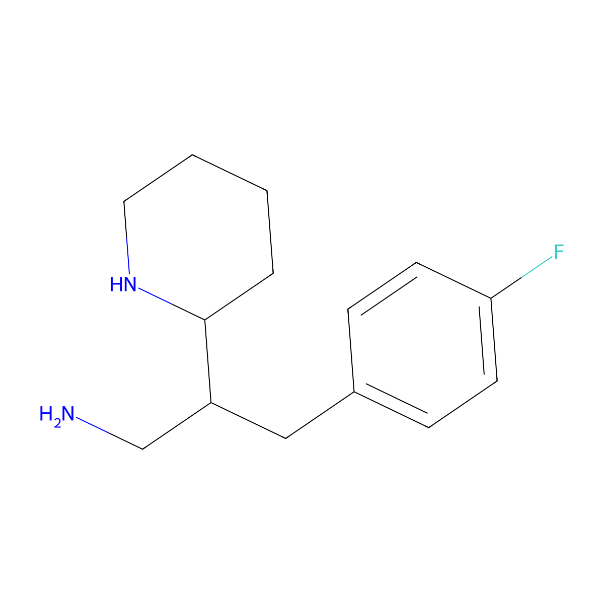 3-(4-Fluorophenyl)-2-(piperidin-2-yl)propan-1-amine molecular structure, CAS 1306603-94-0