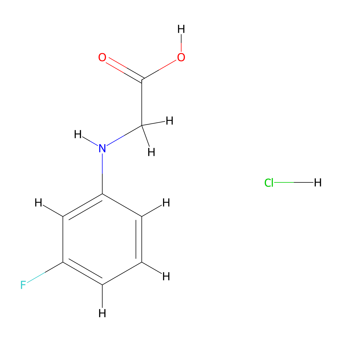 2-[(3-Fluorophenyl)amino]acetic acid hydrochloride molecular structure, CAS 1306603-97-3