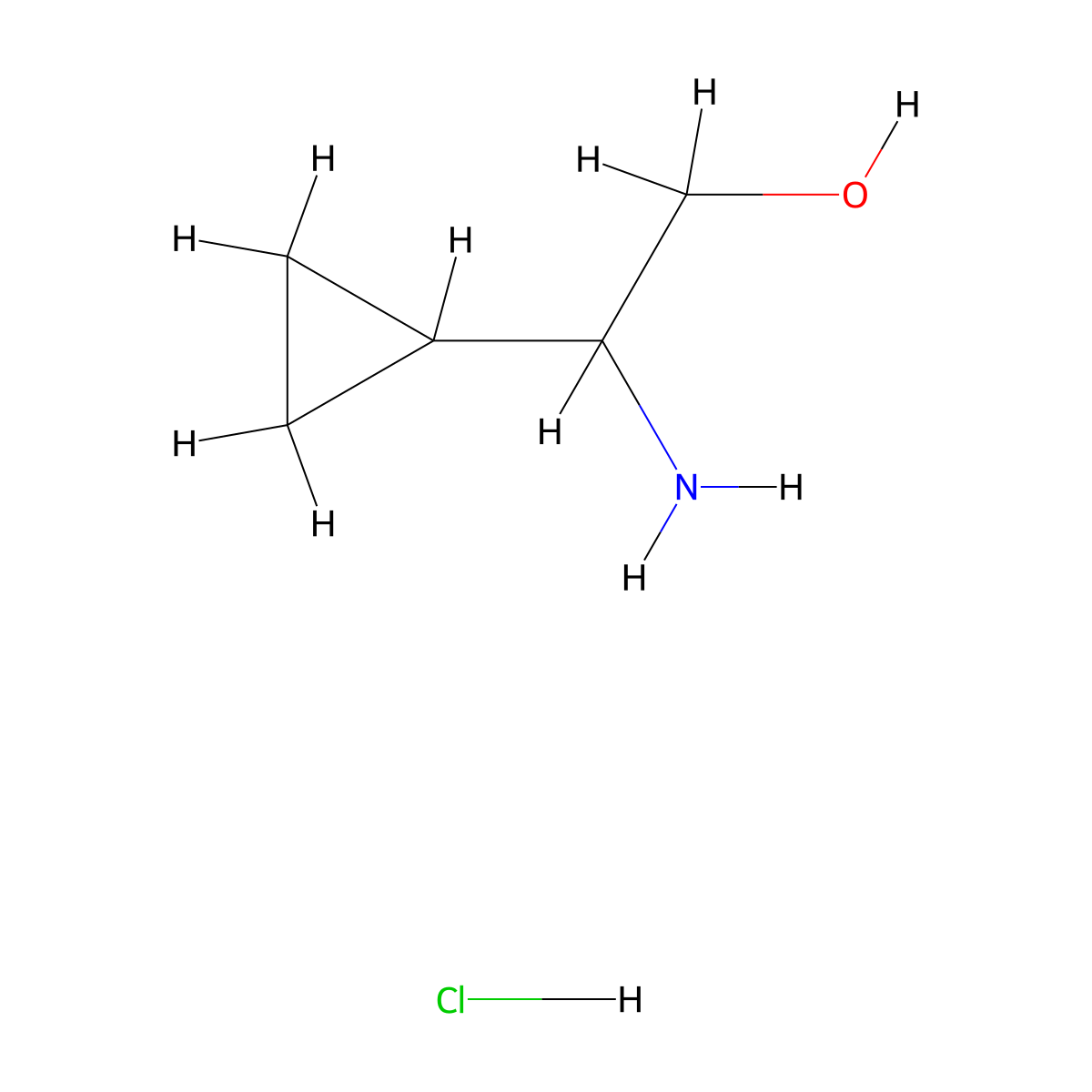 2-Amino-2-cyclopropylethan-1-ol hydrochloride molecular structure, CAS 1306603-98-4