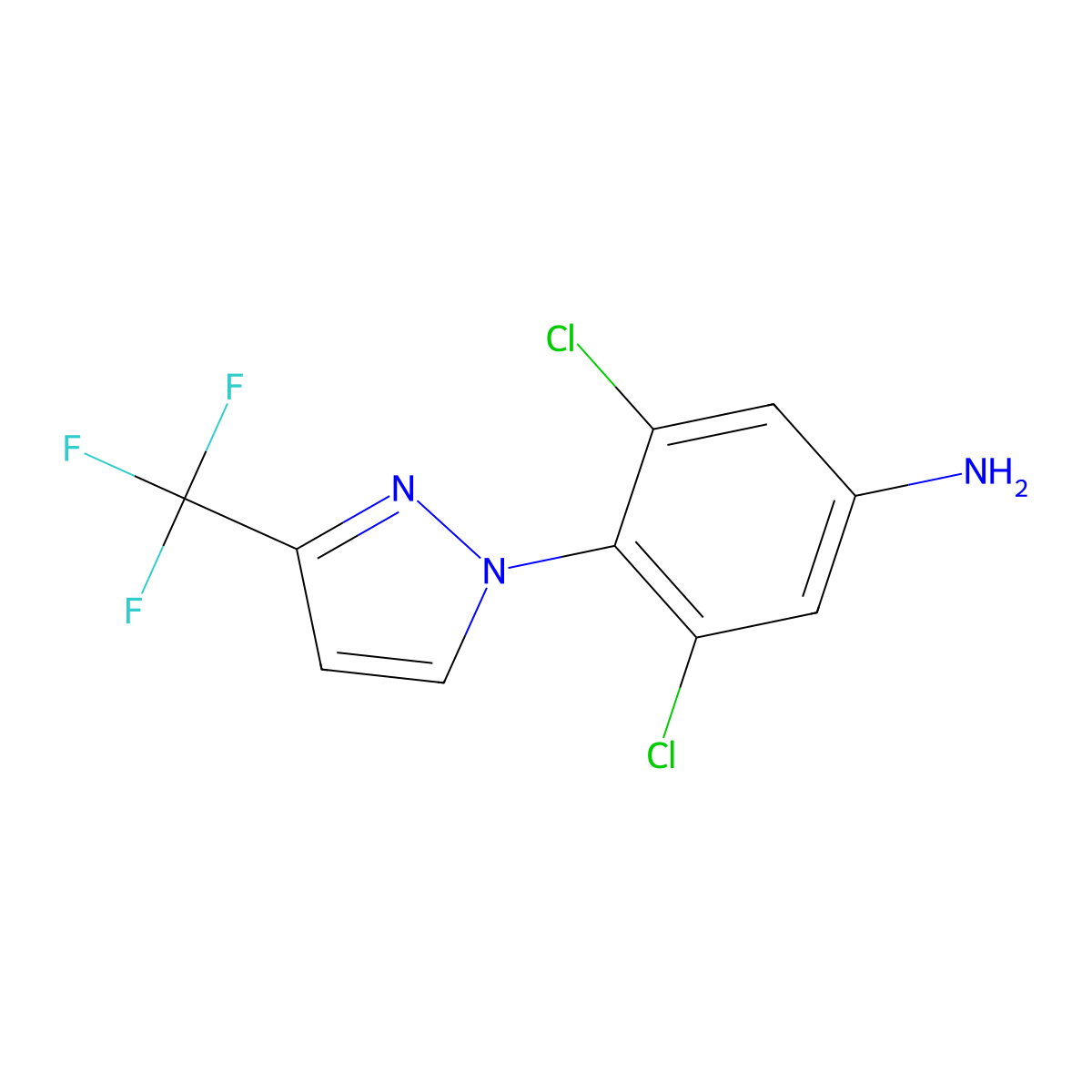 3,5-dichloro-4-[3-(trifluoromethyl)-1H-pyrazol-1-yl]aniline molecular structure, CAS 1306604-00-1