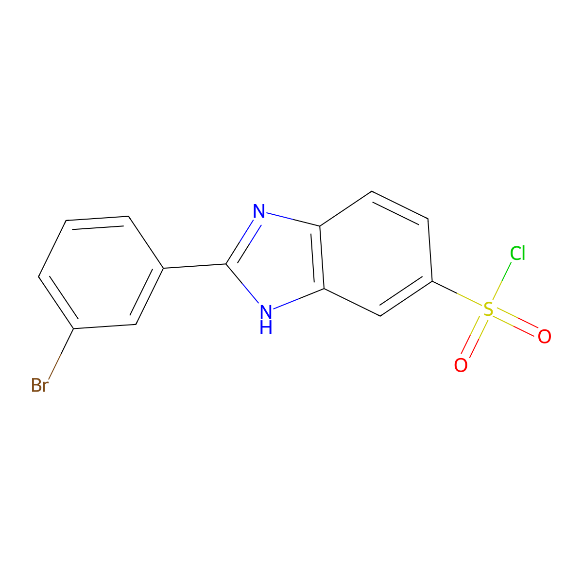 2-(3-bromophenyl)-1H-1,3-benzodiazole-5-sulfonyl chloride molecular structure, CAS 1306604-02-3