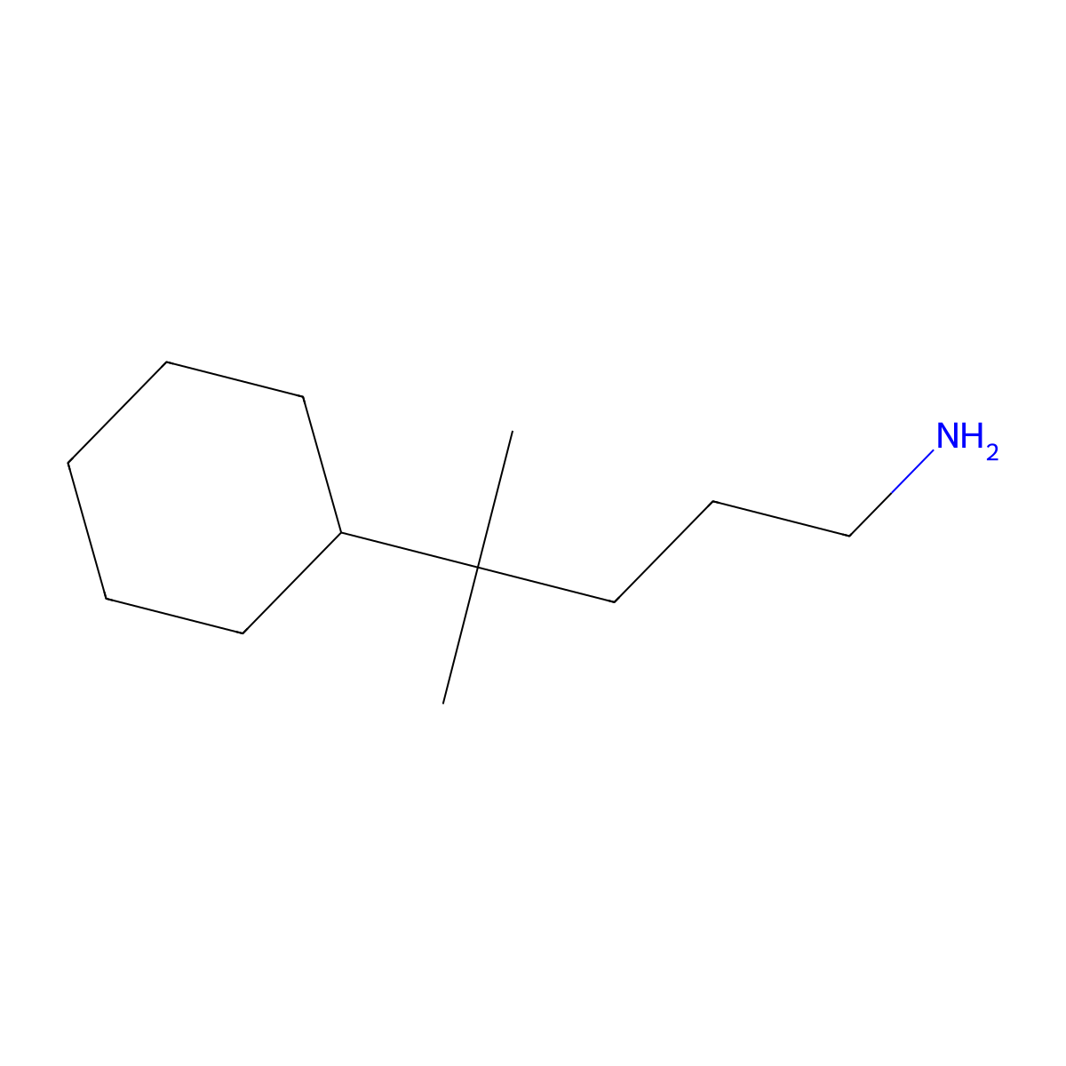 4-Cyclohexyl-4-methylpentan-1-amine molecular structure, CAS 1306604-09-0
