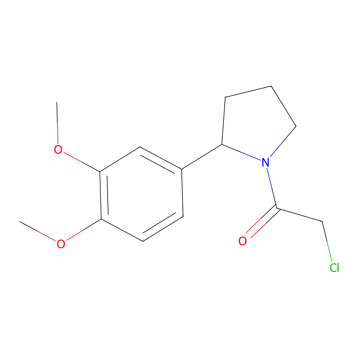 2-Chloro-1-(2-(3,4-dimethoxyphenyl)pyrrolidin-1-yl)ethan-1-one molecular structure, CAS 1306604-10-3