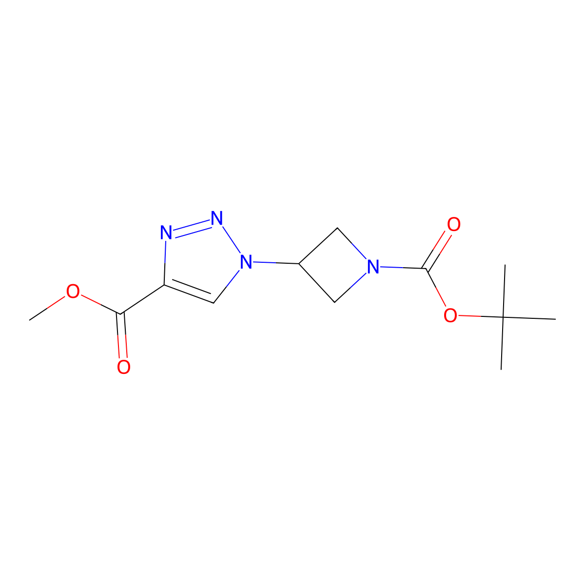methyl 1-[1-(tert-butoxycarbonyl)azetidin-3-yl]-1H-1,2,3-triazole-4-carboxylate molecular structure, CAS 1306604-14-7