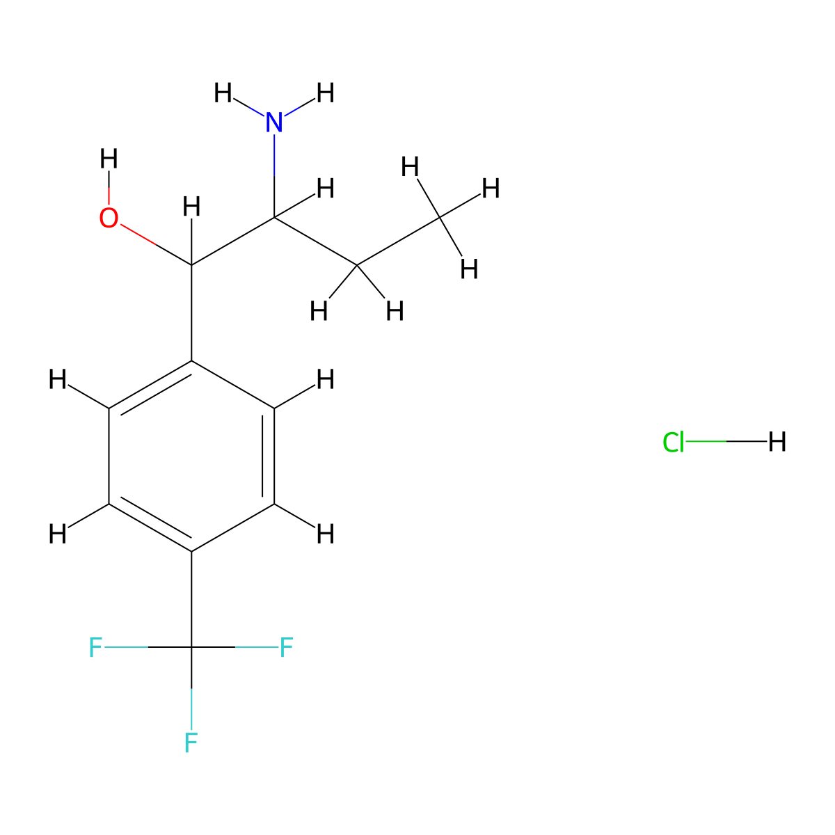 2-Amino-1-[4-(trifluoromethyl)phenyl]butan-1-ol hydrochloride molecular structure, CAS 1306604-18-1