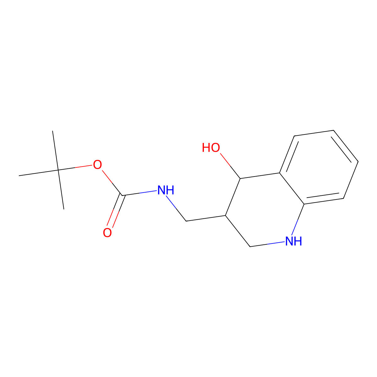 tert-butyl N-[(4-hydroxy-1,2,3,4-tetrahydroquinolin-3-yl)methyl]carbamate molecular structure, CAS 1306604-27-2