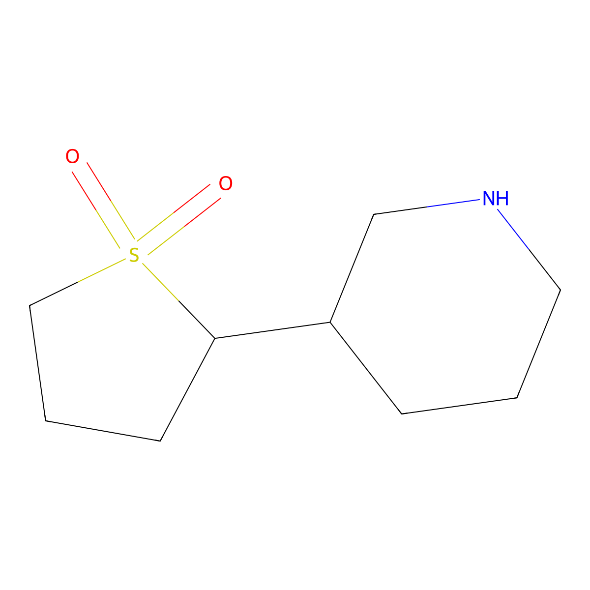 2-(Piperidin-3-yl)-1lambda6-thiolane-1,1-dione molecular structure, CAS 1306604-28-3