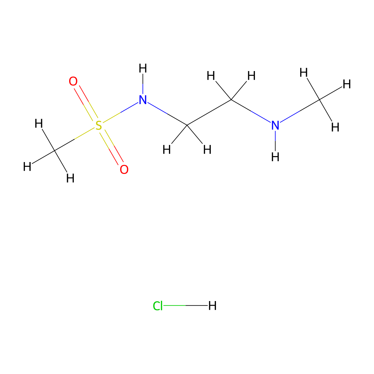N-[2-(methylamino)ethyl]methanesulfonamide hydrochloride molecular structure, CAS 1306604-30-7