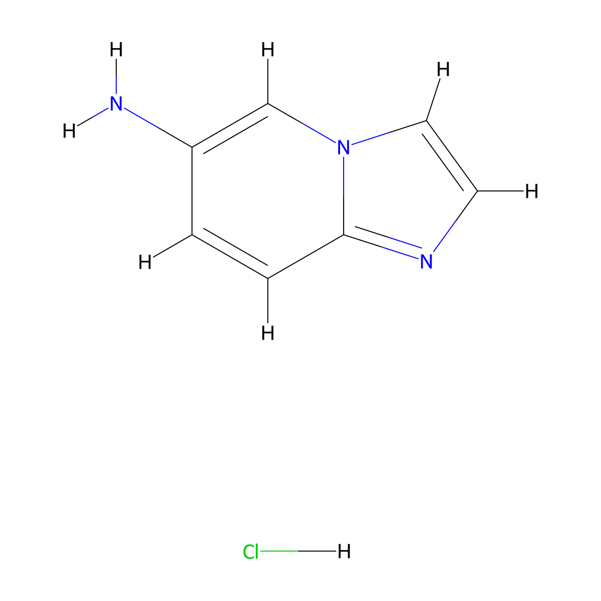 Imidazo[1,2-a]pyridin-6-amine hydrochloride molecular structure, CAS 1306604-40-9